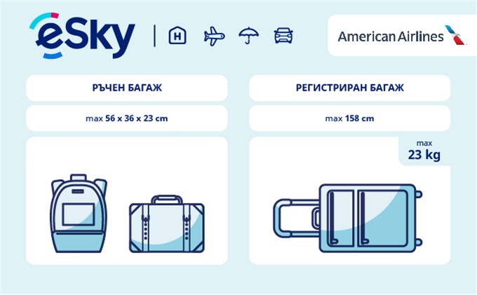 Тегло и размери на багажа - American Airlines