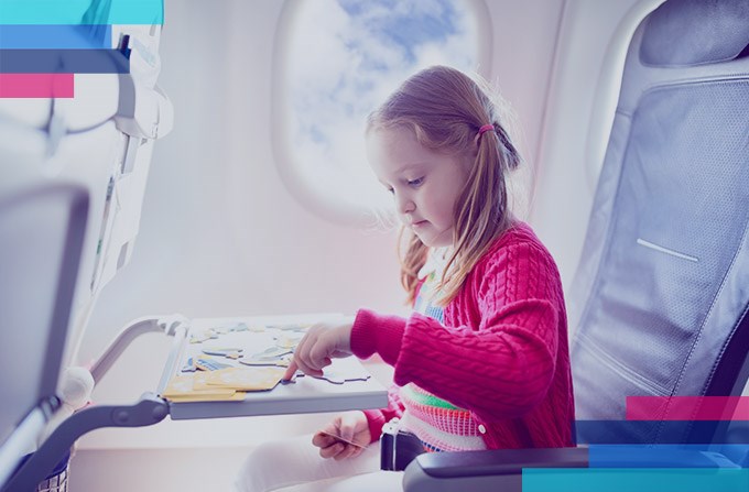 Entertaining children on a plane is all about fun and games