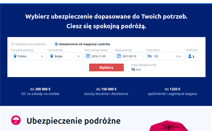 Rezerwacja ubezpieczenia podróżnego